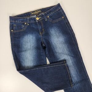 Southpole Capri Jean Size 7 Women's Embroidered with‎ Metal Accent Low Rise